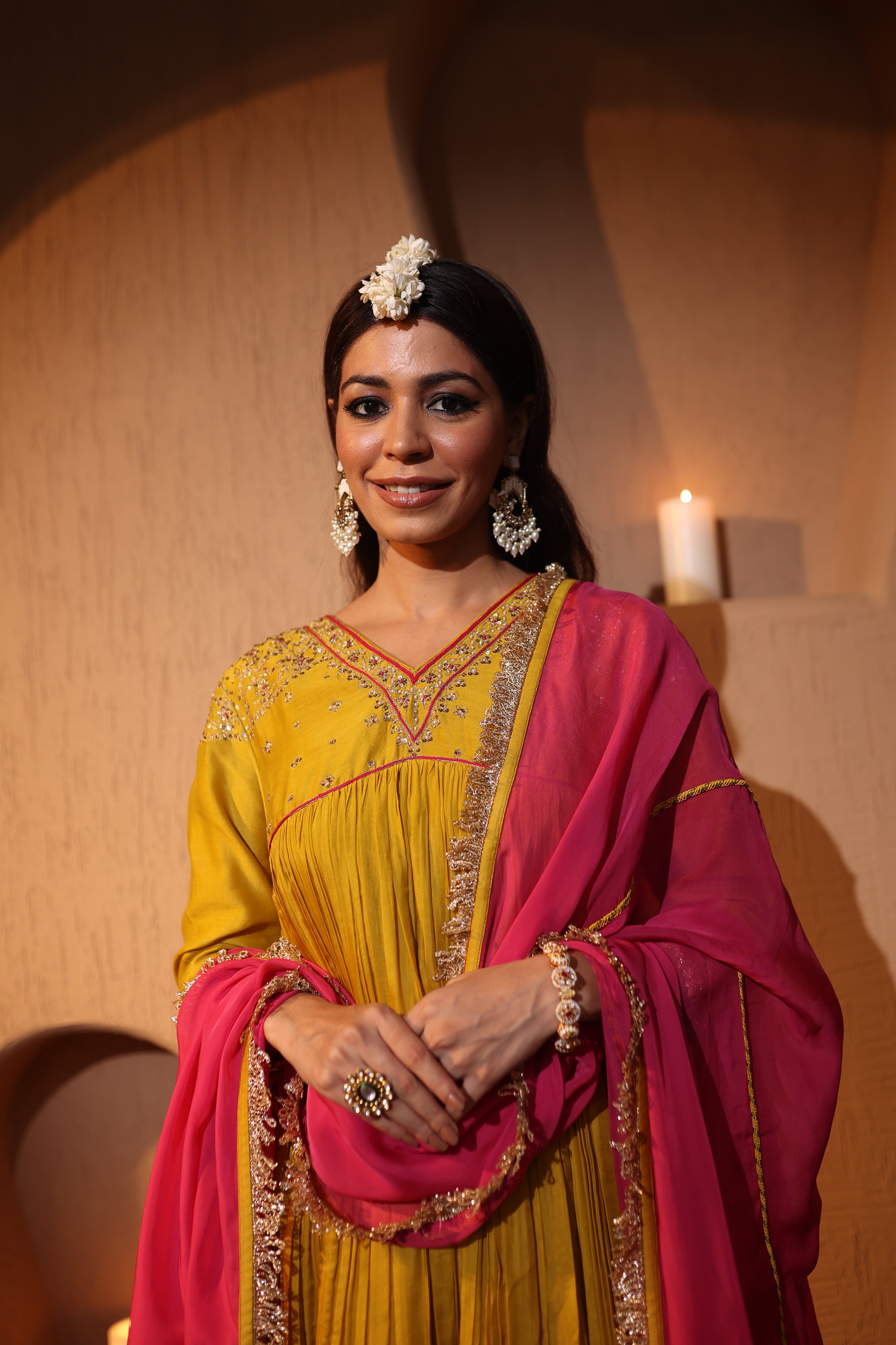 Traditional festive Anarkali suit with Aari Tari detailing – House of AAS